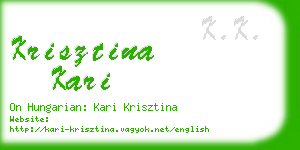 krisztina kari business card